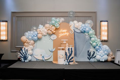 Ocean Invitation, Sea Theme Birthday, Sea Birthday Party Decorations, Ocean Baby Shower Theme, Baby Birthday Party Theme, Ocean Baby Showers, Baby Birthday Photoshoot, Ocean Birthday Party, Ocean Birthday