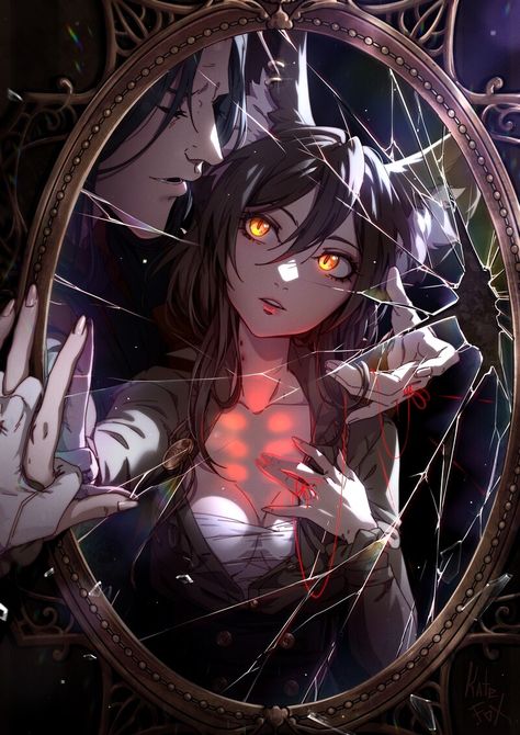 ArtStation - Your whisper, Kate Fox Kate Fox Poses, Fox Girl Art, Kitsune Female, Kate Fox Art, Fenic Fox, Manga Christmas, Manga Illustrations, Couple Aesthetics, Female Fox