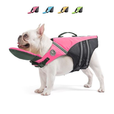 Mklhgty Dog Life Jacket, Reflective Dog Life Vest with Removable Neck Float & High Buoyancy for Swimming and Boating, Ripstop Pet Safety Swimsuit Rescue Handle for Small Medium Large Dogs Swimming Clothes, Dog Life Jacket, Dog Life Vest, Dog Swimming, Life Jackets, Life Preserver, Life Vest, Pink Camouflage, Blue Camouflage