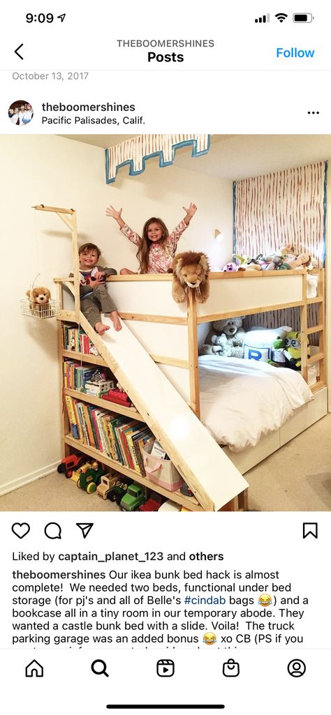 Baby Bunk Beds Toddlers, Bunk Bed Slide Diy, Bed Slide Diy, Toddler Bed With Slide, Bunk Beds With Slide, Baby Bunk Beds, Diy Slides, Bed Slide, Low Bunk Beds