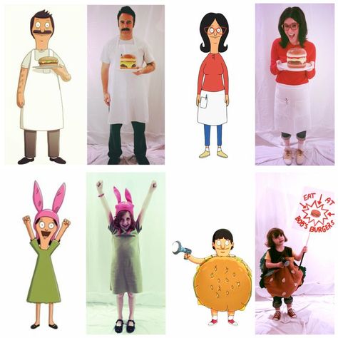 Bobs Burgers Family Costume, Bob's Burger Halloween Costume, Bobs Burgers Halloween Costumes, Bobs Burgers Cosplay, Bob's Burgers Halloween Costume, Bob Outfit, Bobs Burgers Costume, Bob's Burgers Halloween, Bobs Outfit