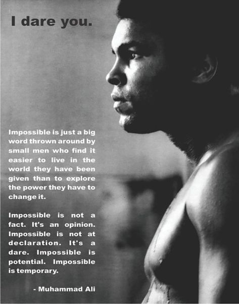 Muhammad Ali Quotes, Mohamed Ali, Muhammed Ali, Ayat Quran, Can't Stop Won't Stop, Vie Motivation, Big Words, Ali Quotes, I Dare You