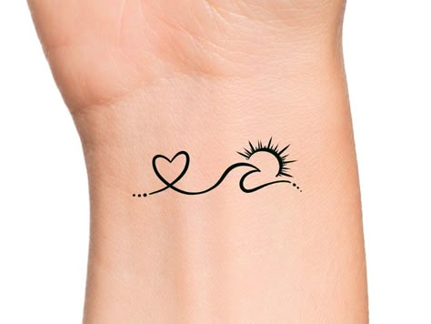 Heart Wave, Simple Tattoos For Women, Tasteful Tattoos, Hand Tattoos For Women, Wrist Tattoos For Women, Shoulder Tattoos For Women, Small Hand Tattoos, Thigh Tattoos Women, Cute Tattoos For Women