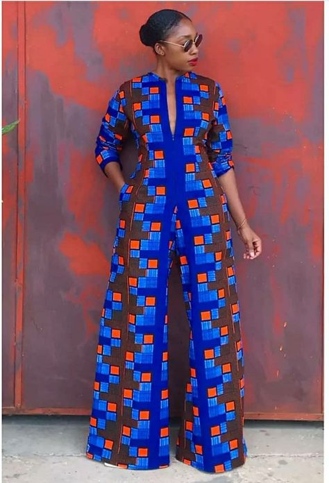 African Jumpsuit, African Print Pants, African Print Jumpsuit, African Traditional Wear, African Dresses Modern, African Inspired Clothing, African Print Dress Designs, Orange Square, African Fashion Ankara