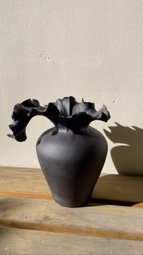 New shaped porcelain flutter bowl. #makersgonnamake #madeinaskutt #homedecor #interiordesign #interiors #gifts #wheelthrowing #handmade… | Instagram Vase Shapes Ceramic, Ceramic Vase Shapes, Unique Plant Pots, Vase Design Ideas, Sculptural Pottery, Vase Forms, Slab Vase, Creative Vase, Sculptural Ceramics