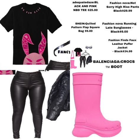 Pink Croc Boots Outfit, Crocs Boots Outfit, Balenciaga Crocs Boots Outfit, Balenciaga Crocs Boots, Balenciaga Crocs, Winter Inspo Outfits, Virtual Outfits, Balenciaga Boots, Crocs Boots