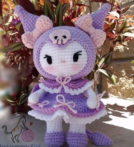 #CrochetStuffyPattern#AmigurumiCreation#HandmadePlushies#CrochetCuteness#StuffedToyDIY#CrochetCritters#YarnCrafts#SoftiePattern#StuffedAnimalLove#CrochetDesigns#CraftyStitching#AdorableCrochet#PlushiePatterns#CrochetGiftIdeas#WhimsicalCrochet#ToyMaking#CrochetMagic#FiberArtFun#CreativeCrochet#CuddlyCreations Sanrio Crochet Kuromi, Sanrio Characters Crochet, Crochet Cinamoroll, Kuromi Crochet Pattern Free, Kuromi Crochet Pattern, Kuromi Amigurumi, Crochet Kuromi, Sanrio Crochet, Hello Kitty Crochet