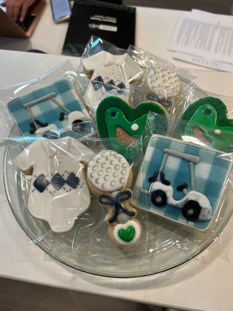 Baby Ahower Ideas, Golf Baby Showers, Golf Baby, Golf Theme, Spring Baby Shower, Baby Shower Diapers, Baby Shower Cookies, Baby Shower Fun, Reveal Ideas