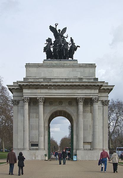 Wellington Arch on Hyde Park Corner, London, UK Architecture Events, Hyde Park Corner, London Sightseeing, Triumphal Arch, George Iv, World Architecture, Beautiful London, Unique Buildings, Napoleonic Wars