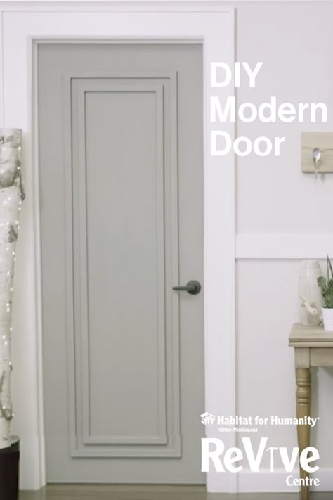 Diy Hallway Door Makeover, Decorate Plain Door, Fun Door Colors Interior, Diy Inside Door Makeover, Door Refresh, Door Accents, Flat Door Upgrade, Door Updates Interior, Interior Door Upgrade Diy