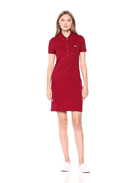 Lacoste Women's Stretch Cotton Short Sleeve Mini Piqué Polo Dress, Bordeaux, 4 Lacoste Women, Spring Fling, Polo Dress, Dresses For Work, Womens Dresses, Dresses, Clothes