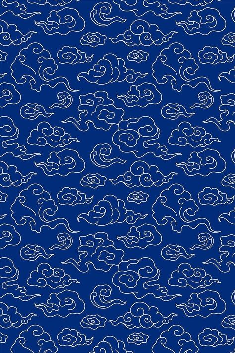 Japan Cloud Pattern, Japanese Background Art, Chinese Cloud Illustration, Chinese Background Wallpapers, Japanese Clouds Illustration, Blue Wallpaper Aesthetic Iphone, Cloud Pattern Wallpaper, Japanese Textiles Patterns, Japanese Cloud Pattern