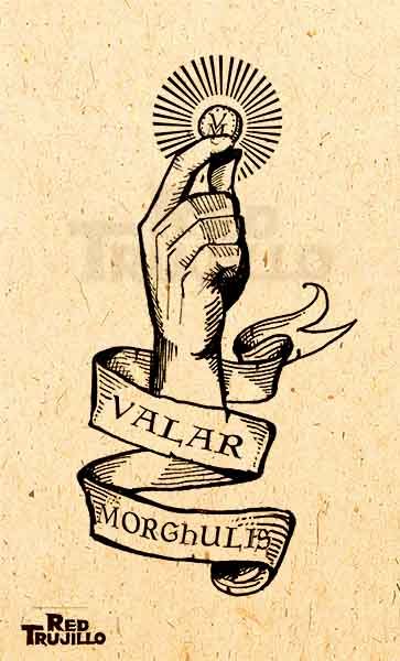 flash Valar morghulis tattoo design by redtrujillo Valar Morghulis Tattoo, Games Of Thrones Tattoo, Dessin Game Of Thrones, Game Of Thrones Tattoo, Tattoo Trend, Got Game Of Thrones, Gra O Tron, Games Of Thrones, Valar Morghulis