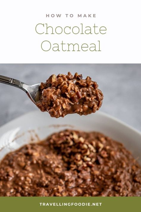 Chocolate Oatmeal Recipe - Start your day with a healthy oatmeal breakfast. How to make chocolate oat meals in two ways using cocoa powder (or hot chocolate powder) and tablea cacao tablets. Check out this homemade oatmeal recipe on Travelling Foodie. #travellingfoodie #recipes #easyrecipes #breakfastrecipes Oat Meals, Hot Chocolate Oatmeal, Rolled Oats Recipe, Meals For Breakfast, Easy Oatmeal Recipes, Crockpot Oatmeal, Healthy Oatmeal Breakfast, Healthy Oatmeal Recipes, Breakfast Oatmeal Recipes