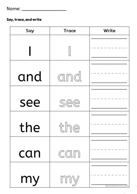 Fry Sight Words 1 (Part 1) - English ESL Worksheets for distance learning and physical classrooms Level 1 Sight Words, Was Sight Word Worksheet, Basic Sight Words For Kindergarten, Sight Word And, Sight Words Chart Ideas, Sight Words For Preschool, Kindergarten Sight Word Worksheets, Sight Words Worksheets, Kindergarten Sight Words