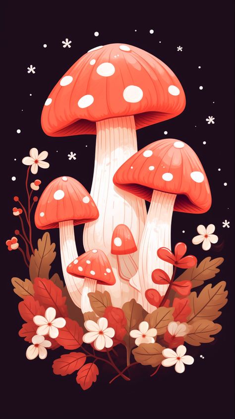 Mushroom Asthetic Wallpers, Cute Mushroom Wallpaper Aesthetic, Mushroomcore Aesthetic, Mushroom Mood Board, Fall Mushroom Wallpaper Aesthetic, Fall Mushroom Wallpaper, Dark Mushroom Background, Mushroom And Flower Background, Mushroom Fairy Background