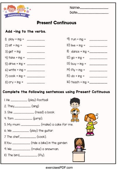 Verb Ing English Grammar, Add Ing Worksheet, Adding Ing To Verbs Worksheets, Adding Ing Worksheet, Verb To Do Worksheet, Verb Ing Worksheet, Present Continuous Worksheet, Verbs For Kids, Teaching Verbs