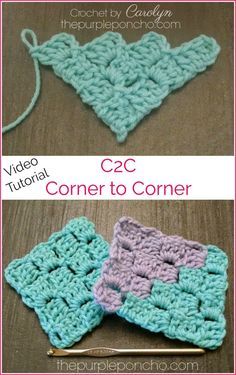 A DIY Crochet Tutorial on how to make the Corner to Corner design, using the Diagonal Box Stitch. I’ll show you how to increase, decrease, and change colors in this video tutorial! The stitch… Diy Crochet Tutorial, Crocheted Squares, C2c Crochet Pattern Free, Crochet Diy Tutorial, Box Stitch, Debbie Macomber, Corner To Corner, Corner Design, Crochet Vintage