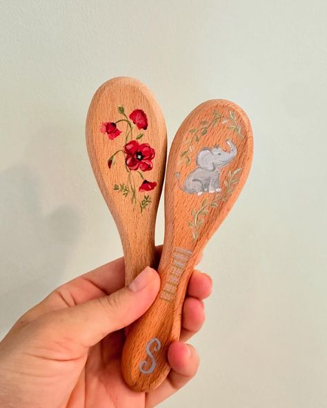 two sweet baby hair brushes for two sweet babies on the way 🥹 should we make painted baby brushes a thing?! Watercolor Wedding Invitation Suite, Baby Hair Brush, Gift Inspo, Get The Party Started, Hair Painting, Baby On The Way, Watercolor Wedding Invitations, Custom Hand Painted, Custom Wedding Invitations