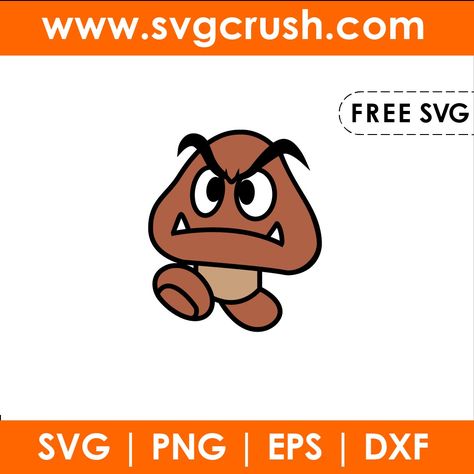 Mario Brothers Svg Free, Goomba Svg Free, Super Mario Bros Svg Free, Mario Svg Free Cricut, Super Mario Bros Svg, Cricut Mario Projects, Super Mario Svg Free, Super Mario Cricut Projects, Mario Svg Free