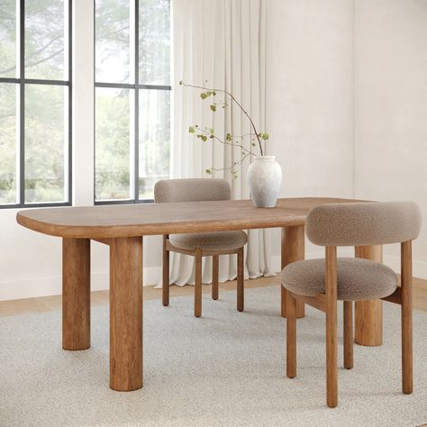 White Oak Dining Table, Dining Table For 6, Scandinavian Dining Table, Manger Design, Article Furniture, Scandinavian Dining, Contemporary Mid Century Modern, Wicker Table, Oak Dining Chairs