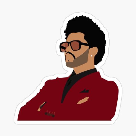 Weeknd Stickers, The Weeknd Icons, Weeknd Icon, The Weeknd Drawing, Weekend Stickers, Jacket Sticker, Drawing Mini, Drake Art, The Weeknd Poster