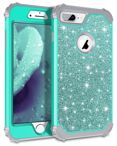 Amazon.com: Lontect Compatible iPhone 8 Plus Case Glitter Sparkle Bling Heavy Duty Hybrid Sturdy Armor High Impact Shockproof Protective Cover Case for Apple iPhone 8 Plus/iPhone 7 Plus - Shiny Teal: Gateway Sparkle Phone Case, Friends Phone Case, Glitter Phone Case, Case Iphone 7 Plus, Glitter Iphone Case, Glitter Phone Cases, Iphone 8 Plus Case, Apple Phone Case, Glitter Iphone