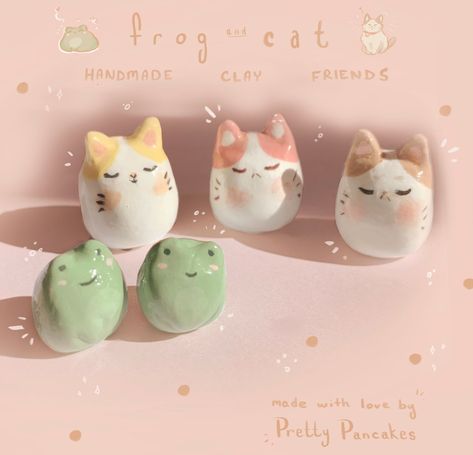 Small Cat Clay Friends - Etsy Sculpture Art Small, Air Dry Clay Cute Animals, Polymer Clay Ideas For Beginners Diy Craft Projects, Cute Things To Sculpt With Clay, Air Dry Clay Cat Easy, Air Dry Clay Small Ideas, Cute Clay Ideas Aesthetic, Cat Air Dry Clay, Clay Things To Sell