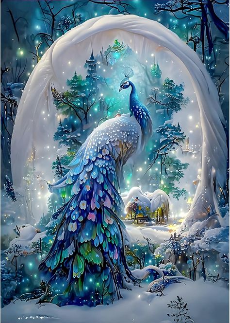 Amazon.com: SENQAO Peacock Diamond Painting Kits for Adults, Peacock Diamond Painting DIY 5D Full Drill Diamond Art Kit for Adults Beginner, Diamond Dots Painting Craft for Home Wall Decor 12x16 Inch Fantasy Peacock, Beauty Logo Makeup, Painting Peacock, Free Android Wallpaper, Peacock Photos, Peacock Christmas, Peacock Pictures, Styles Of Art, Logo Makeup