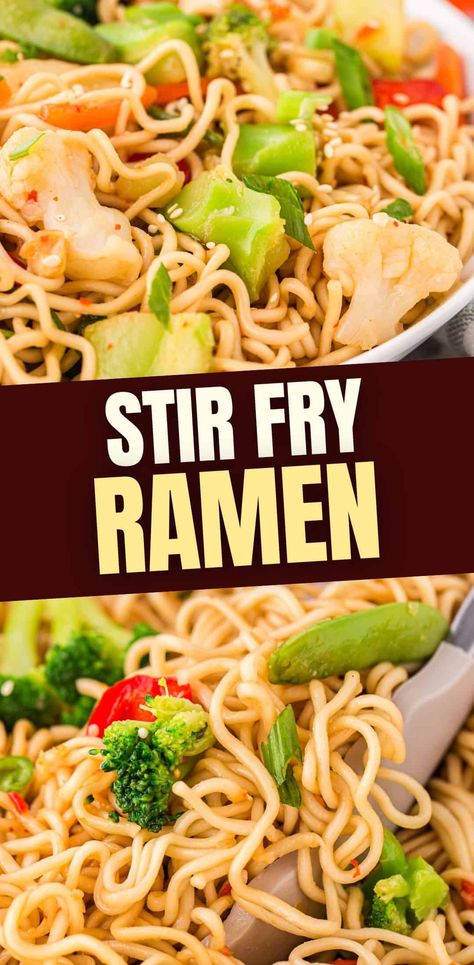 Ramen Stir Fry Stir Fry Ramen Noodles, Healthy Ramen Noodles, Fried Ramen, Vegetable Ramen, Healthy Ramen, Homemade Stir Fry, Easy Ramen, Ramen Stir Fry, Asian Dish