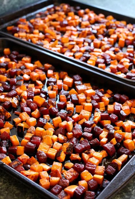 Beets Roasted Beets And Sweet Potatoes, Beets And Sweet Potatoes, Maple Brown, Beet Recipes, Maple Glaze, Roasted Beets, Garden Recipes, Thanksgiving Side Dishes, Side Recipes