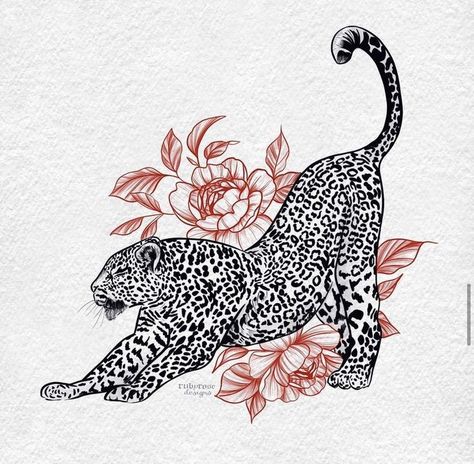 Jaguar Tattoo Ideas, Ruby Rose Tattoo, Cheetah Tattoo, Medium Tattoos, Jaguar Tattoo, Leopard Tattoos, Leopard Art, Drawing Animals, Cute Tiny Tattoos