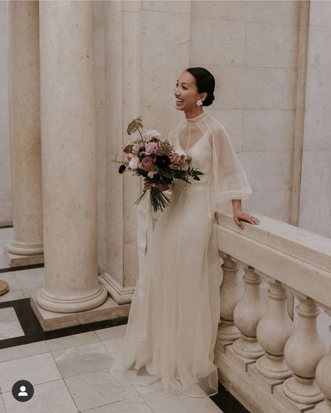 Wedding Guest Dress No Heels, Parisian Wedding Dress, Marylebone Town Hall, Wedding Dress Topper, Baju Kahwin, Together Journal, Intimate Ceremony, Dream Wedding Ideas Dresses, Classic Wedding Dress