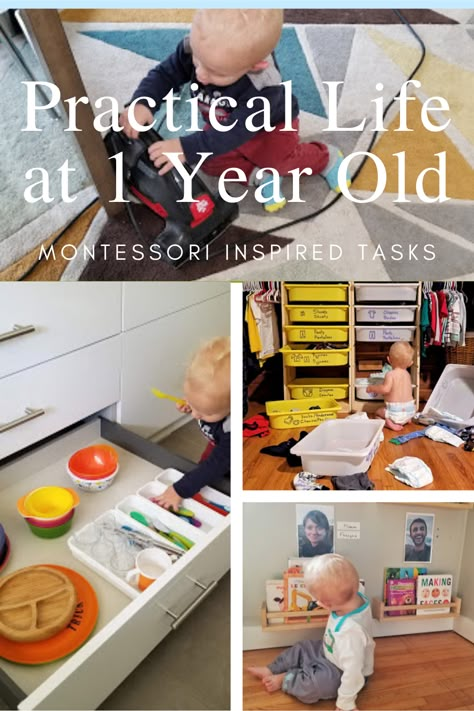 Montessori Activities One Year Old, Montessori For One Year Old, Montessori Room 1 Year, Montessori Practical Life Toddlers, One Year Montessori Activities, Montessori 1 Year Activities, One Year Old Montessori Activities, Montessori One Year Old, One Year Old Room