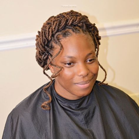 🧡Halo braid with tendrils...and that’s her natural hair color💥Style by Renee @naturalcentric Color by The Creator🙌🏽. Client since 2007… Halo Dreadlocks Style, Bridesmaid With Locs, Halo Braid Locs, Loc Halo Crown Style, Halo Loc Styles, Loc Updos, Loc Nation, Braided Chignon, Black Hairstyle