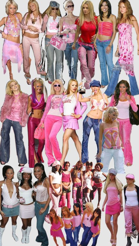 Y2k Party Ideas Outfit, 2000 Pink Outfit, Early 2000s Girly Fashion, 2000s Outfit Inspo Party, Y2k Birthday Party Theme Outfits Ideas, 200os Fashion, 2000s Dress Up, Authentic Y2k Fashion, Anni 2000 Outfit