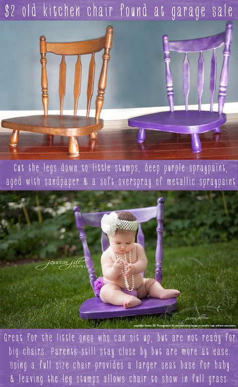 Cut the legs off of a garage sale kitchen chair and paint whatever color you desire. It becomes a great prop for infant photography. Easter Picture Backdrop Ideas Diy Photo, Agritourism Ideas, Diy Newborn Photography Props, Photo Shoot Props, Fairy Photography, Diy Photography Props, Photo Props Diy, Foto Newborn, Baby Fotografie