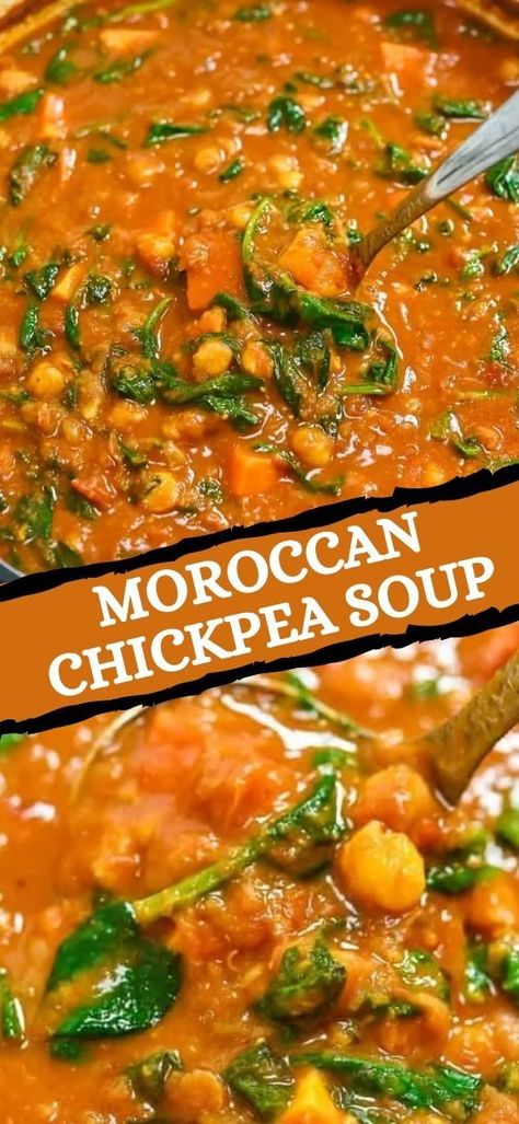 Moroccan Chickpea Soup, Moroccan Soup, Moroccan Chickpea, Moroccan Stew, Soup Ideas, Dinner Favorites, Moroccan Dishes, Chickpea Soup, Veg Food