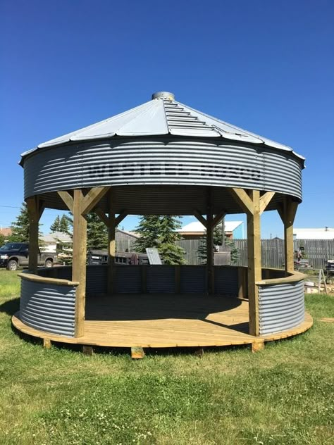 Photo Gallery of Grain Bin Gazebo ... Grain Bin Gazebo, Bin Gazebo, Outbuilding Ideas, Silo Homes, Yoga Resort, Bin House, Grain Bin House, Grain Bins, Wonderland Garden