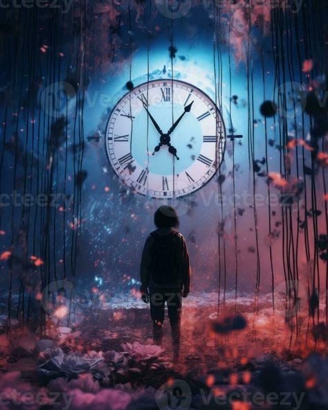 a person walking through a dark forest with a clock in the background generative ai A Person Walking, Forest Clock, Person Walking, Dark Forest, Beautiful Nature, Business Card, Royalty Free Stock Photos, Clock, Walking