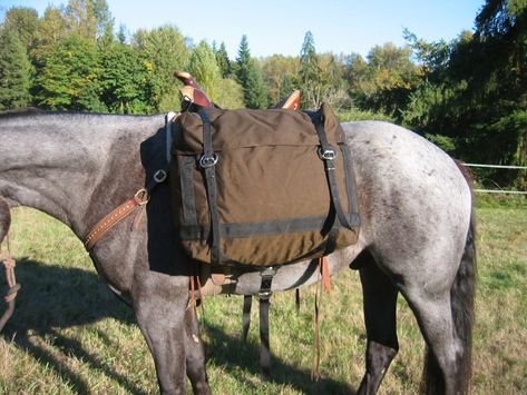 A nice rig for a quick overnight camp in set up, just pack and throw on an extra saddle horse. Diy Donkey, Horse Packing, Pack Saddle, Saddle Tramp, Horse Camping, Pack Mule, Wolf Rider, Saddle Making, Horses Breeds