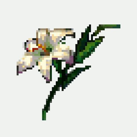 Free vector flat design lily flower pixe... | Premium Vector #Freepik #vector #lily-flower #botanical-flowers #lily #blooming-flower Flower Pixel Art, 8bit Art, Pix Art, Pixel Art Games, Pixel Art Design, Hanging Flowers, Lily Flower, Hanging Art, Flat Design