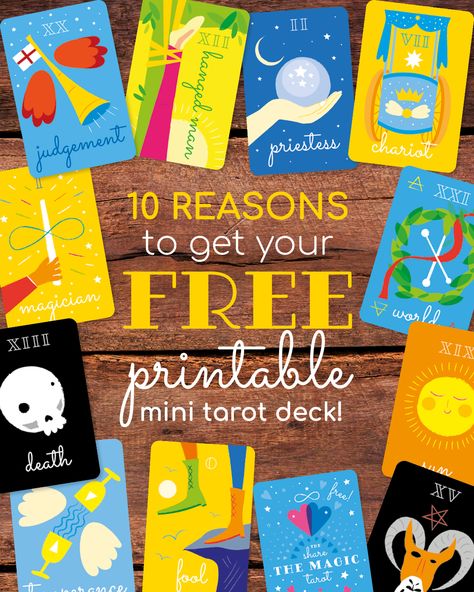 10 reasons to download the FREE mini printable tarot deck - Lila Hunnisett art, illustrated tarot decks, patterns and free printables Tarot Printable Free, Tarot Card Printable Free, Printable Tarot Cards, Diy Tarot Cards Free Printable, Free Tarot Cards Printable, Tarot Cards Printable, Free Printable Tarot Cards Decks, Mini Tarot Cards Printable, Free Printable Oracle Cards Decks