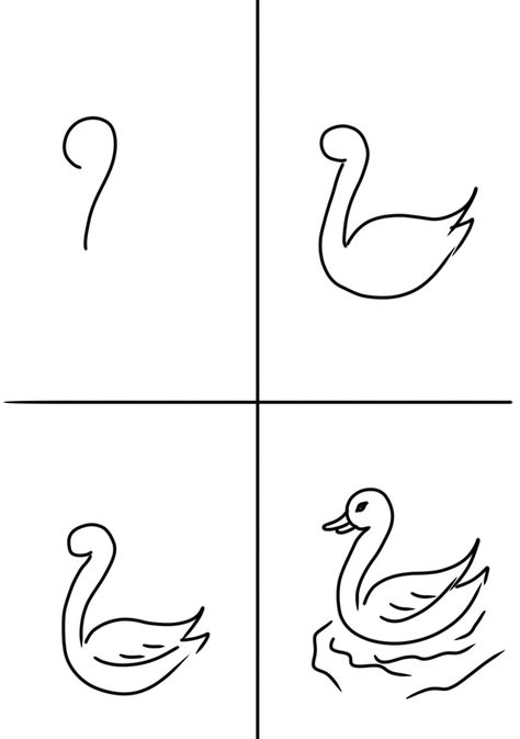 Draw your duck in just four steps .Easy sketch ! Duck Drawing For Kids, Duck Drawing Easy, Duck Drawing, Wood Duck, Wood Ducks, Drawing Easy, Sketches Easy, Draw Your, Learn To Draw