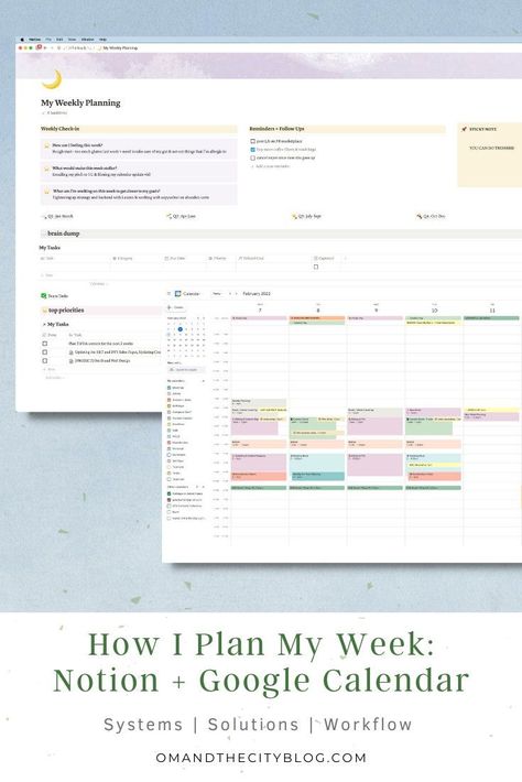 Google Calendar Color Scheme, Notion Examples, Notion Template For Work, Calendar Video, Plan My Week, Jules Acree, Using Notion, Calendar Organization, Digital Organization