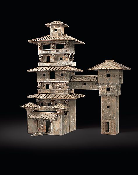 Model of a Multistory House | China | Eastern Han dynasty (25–220) | The Met Art Articles, Han Dynasty, Age Of Empires, Chinese History, Chinese Architecture, Guard Dogs, Ancient China, Medieval Art, Ancient Chinese