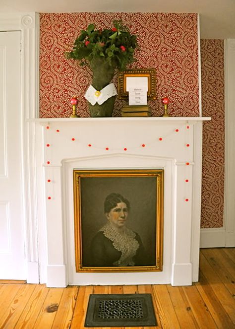 Fireplace Decorating Ideas Blocked Fireplace Decor, Bookshelves Above Fireplace, Blocked Fireplace, Blocked Fireplace Ideas, Filled In Fireplace Ideas, Boarded Up Fireplace Ideas, Hide Fireplace, Unused Fireplace Decor, Fireplace Alternatives