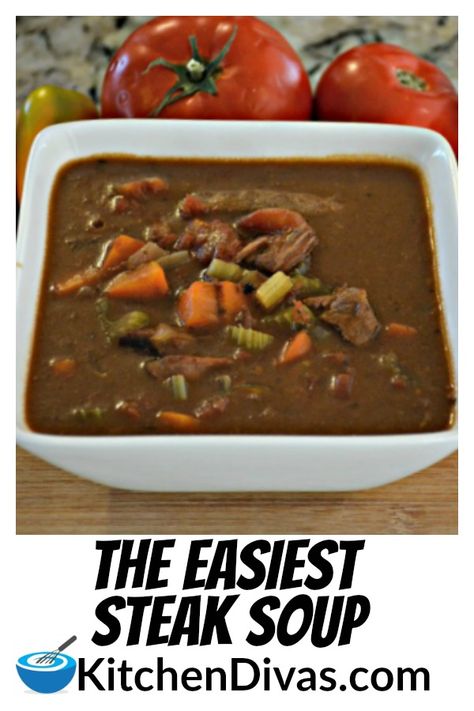 Steak Vegetable Soup, Sirloin Steak Soup Recipes, Tritip Soup Recipes, Sirloin Burger Soup, Steak Soup Recipes Easy, Leftover Steak Soup Recipes, Steak Soup Crockpot, Leftover Steak Soup, Steak And Mushroom Soup