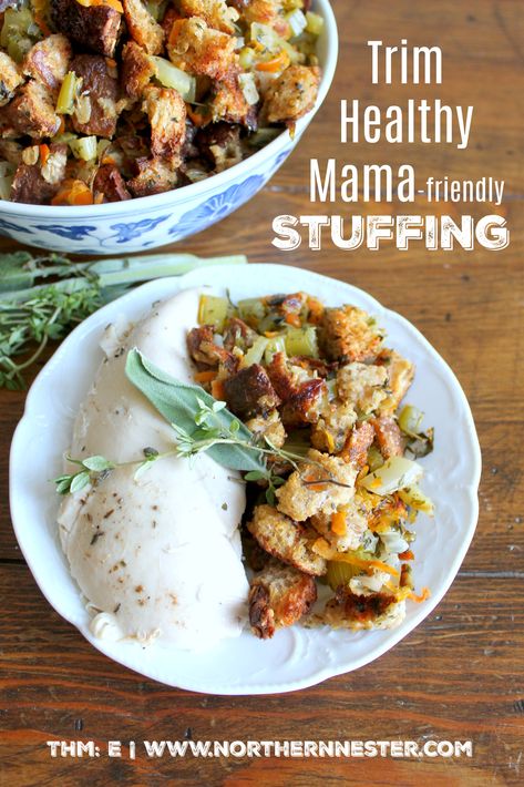 Do you know what's better than stuffing that comes from a box? This Trim Healthy Mama stuffing that's free from sugar and full of energizing carbohydrates! Healthy Stuffing, Trim Healthy Mama Diet, Thm E, Thm Dinner, Trim Healthy Recipes, Trim Healthy Mama Plan, Trim Healthy Momma, Healthy Food Alternatives, Low Carbohydrate Recipes