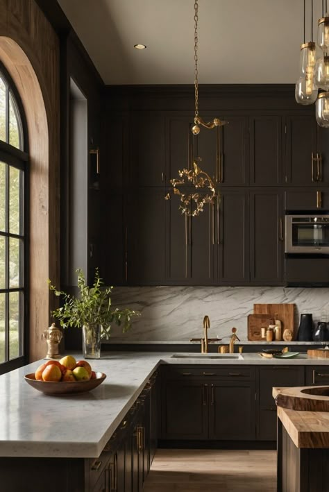 In today's interior designer routine, explore how color choices can enhance kitchen aesthetics and complement its theme. Discover the perfect palette to transform your space!
#ad  


#Kitchen
#wallpaint2024
 #color2024
 #DIYpainting
 ##DIYhomedecor
 #Fixhome Moody Kitchen Inspiration, Dark Moody Kitchen Design, Dark Tone Kitchen, Moody Kitchen Color Palettes, Dark Color Kitchen, Dark Cabinet Kitchens, Moody Kitchen Ideas, Dark Kitchen Aesthetic, Moody Kitchen Design